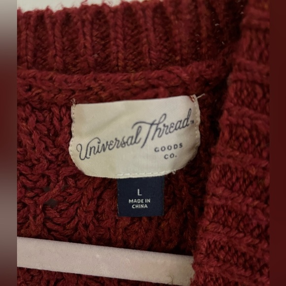 ❄️Universal Thread Brick Red Open Knit Open Front Cardigan Size Large - Picture 5 of 8
